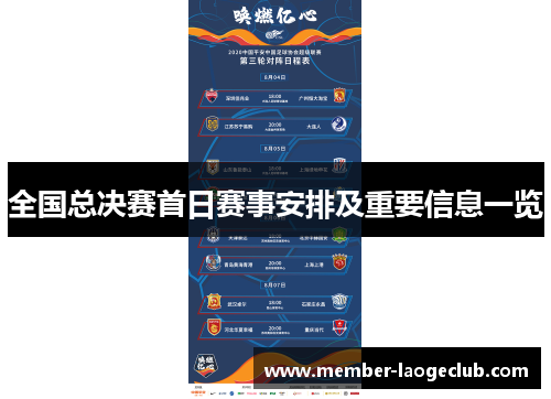 全国总决赛首日赛事安排及重要信息一览 全国总决赛首日赛事安排及重要信息一览