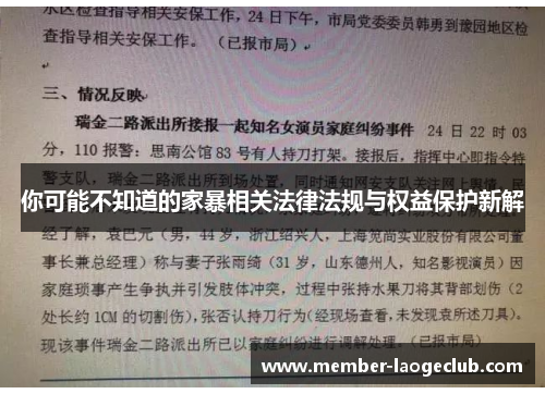 你可能不知道的家暴相关法律法规与权益保护新解 你可能不知道的家暴相关法律法规与权益保护新解