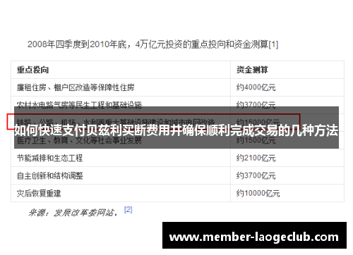 如何快速支付贝兹利买断费用并确保顺利完成交易的几种方法 如何快速支付贝兹利买断费用并确保顺利完成交易的几种方法